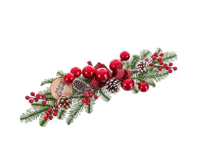 Conforama Adorno Navideño Rojo Multicolor Plástico Piñas 50 cm