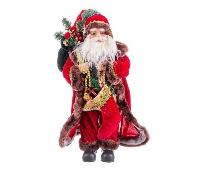 Conforama Adorno Navideño Rojo Multicolor Plástico Poliresina Tejido 45 cm