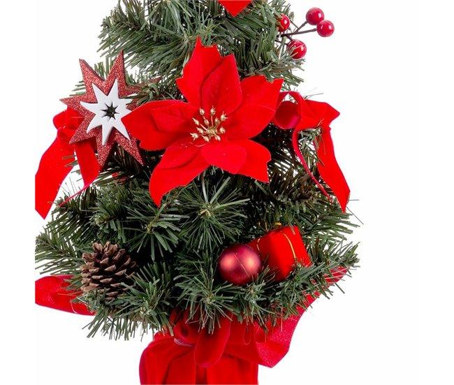 Conforama Adorno Navideño Rojo Verde Plástico Tejido Árbol De Navidad 40 Cm