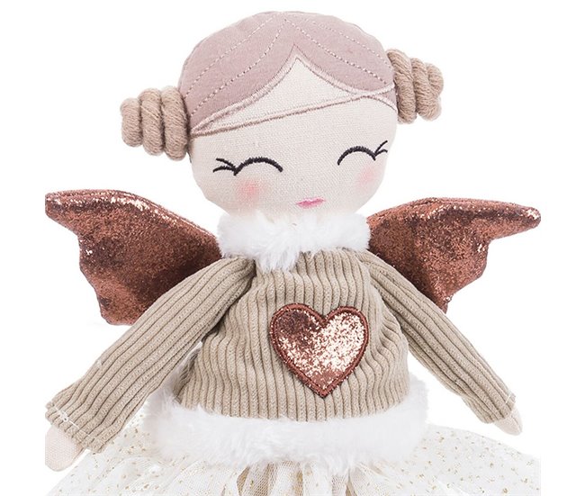 Conforama Adorno Navideño Verde Beige Arena Tejido 42 Cm