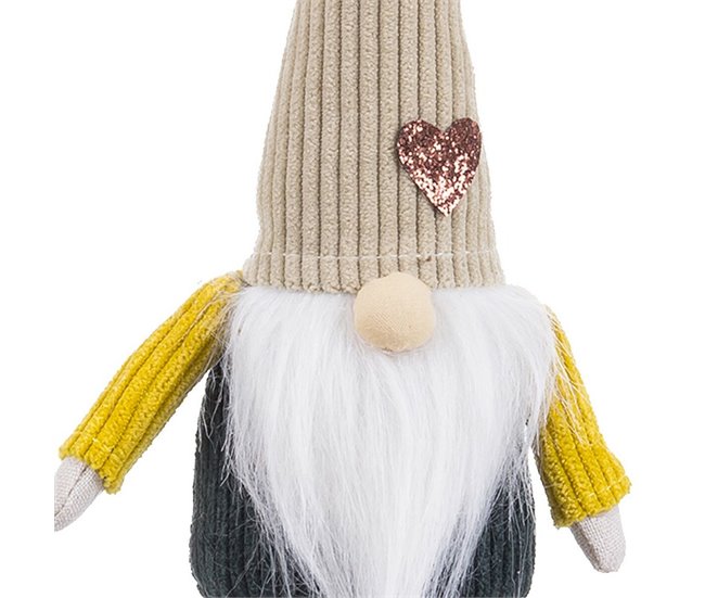 Conforama Adorno Navideño Verde Beige Arena Tejido Papá Noel 20 Cm
