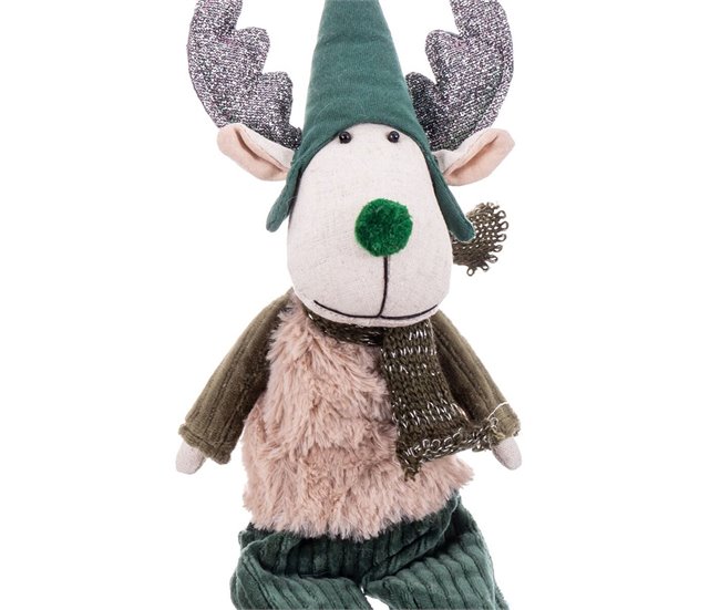 Conforama Adorno Navideño Verde Multicolor Arena Tejido Reno 12 X 5 X 42 Cm
