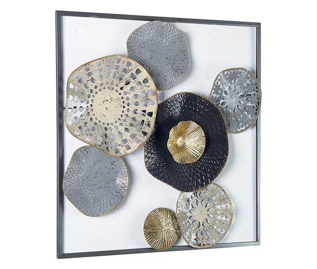 Conforama Adorno Presume De Casa Mariella50*50*4.4plata/dorado/negrometal