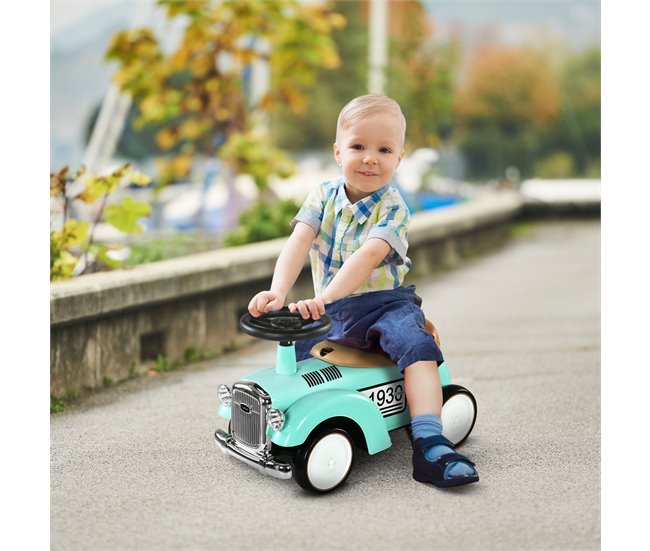 Conforama AIYAPLAY Correpasillos Para Bebés De 12 A 36 Meses Coche Sin Pedales Con Bocina Compartimento De Almacenaje Y Volante Para Interior Y Exterior 58x27x35 Cm Verde Mint