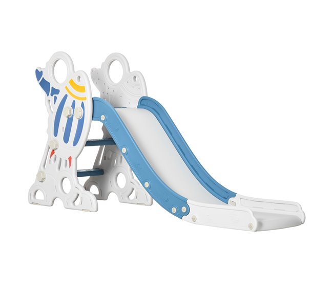 Conforama AIYAPLAY Tobogán Infantil de 18-36 Meses Tobogán para Niños 157 cm con 3 Escaleras Antideslizantes Carga 30 kg para Interior Hogar Azul y Gris