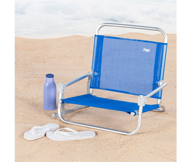 Conforama Aktive Silla De Playa Plegable Pequeña Azul C/asa De Hombro