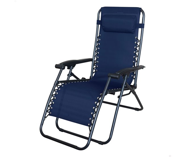 Conforama Aktive Silla Plegable Jardín Gravedad Cero Azul 2 Posiciones