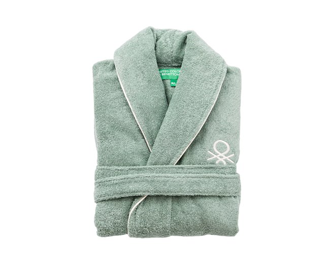 Conforama ALBORNOZ L/XL 420GSM 100% ALGODON C/ LOGO BORDADO VERDE CORE BENETTON