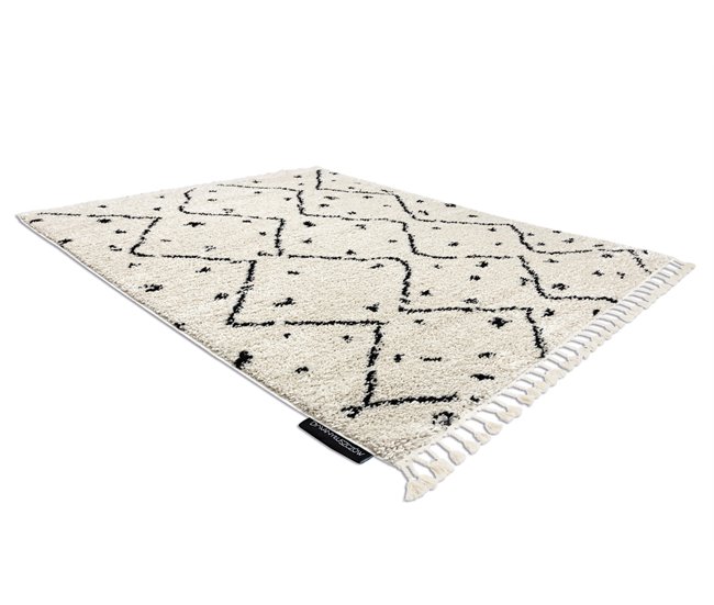 Conforama Alfombra BERBER TETUAN B751 Zigzag Franjas Bereber Marroquí Shaggy 140x190 Cm