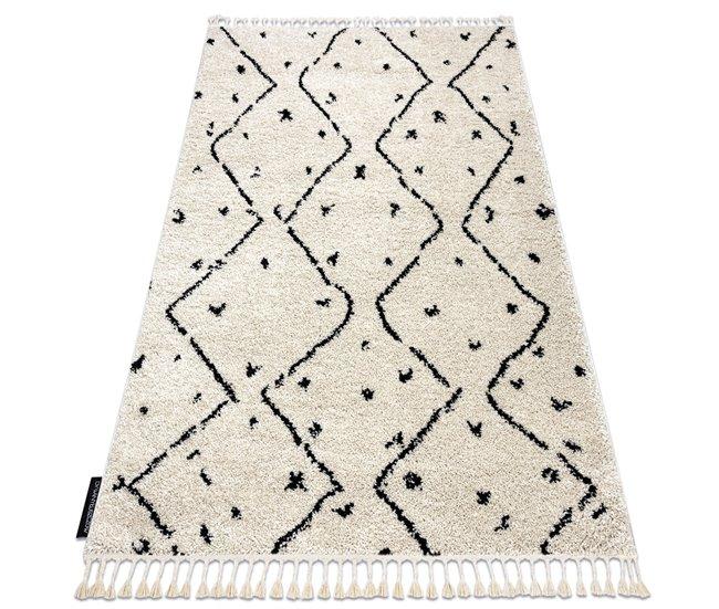 Conforama Alfombra BERBER TETUAN B751 zigzag Franjas Bereber Marroquí Shaggy 140x190 cm