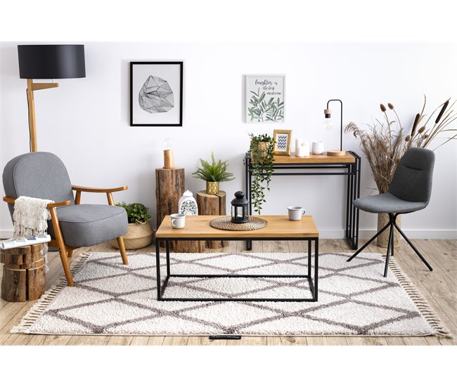 Conforama Alfombra BERBER TROIK Franjas Bereber Marroquí Shaggy 200x290 Cm