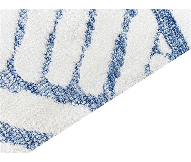 Conforama Alfombra Blanca Y Azul 160 X 230 Cm MARGAND