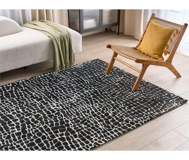 Conforama Alfombra Blanca Y Negra 160 X 230 Cm PUNGE