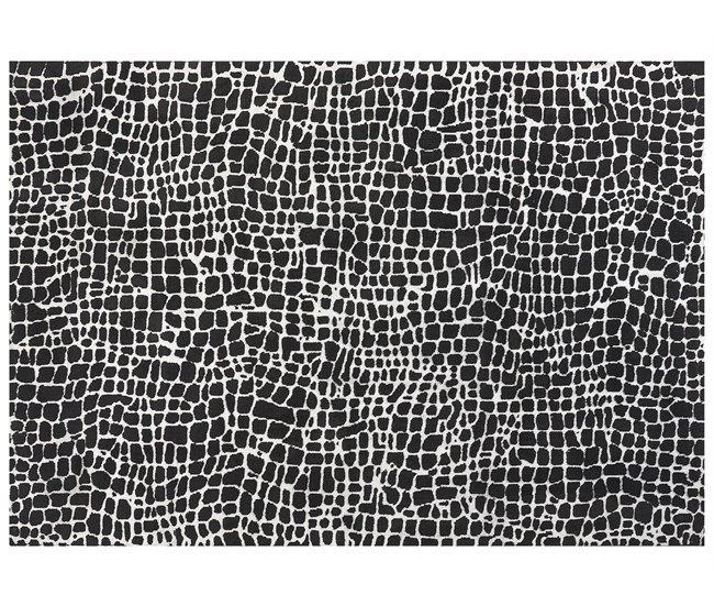 Conforama Alfombra blanca y negra 160 x 230 cm PUNGE