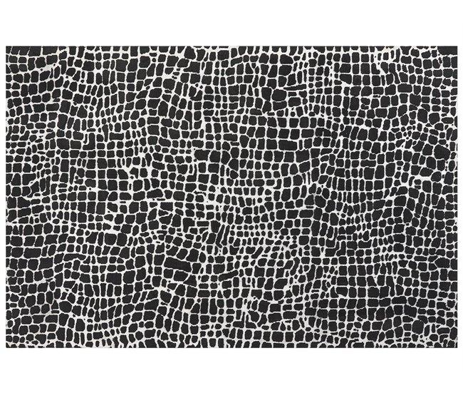 Conforama Alfombra blanca y negra 200 x 300 cm PUNGE