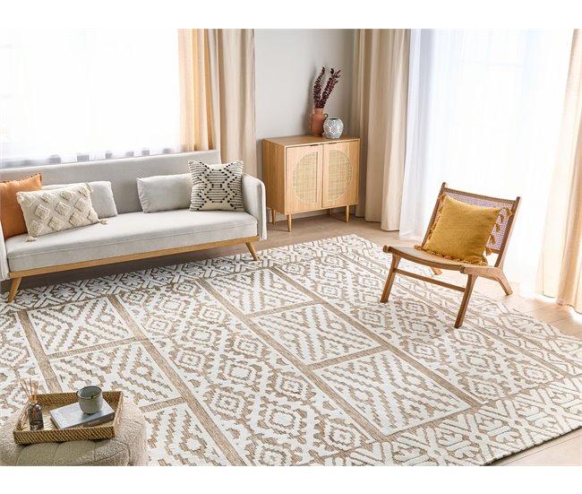 Conforama Alfombra Blanco Crema Y Beige 300 X 400 Cm GOGAI