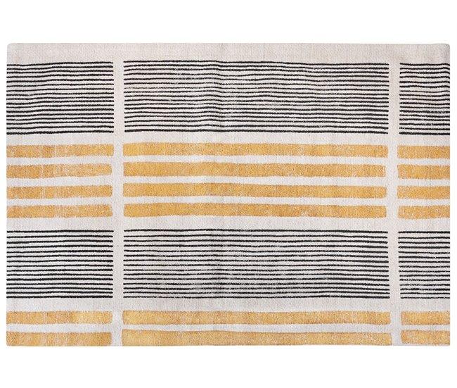 Conforama Alfombra De Algodón Amarillo/negro/beige 200 X 300 Cm KATRA
