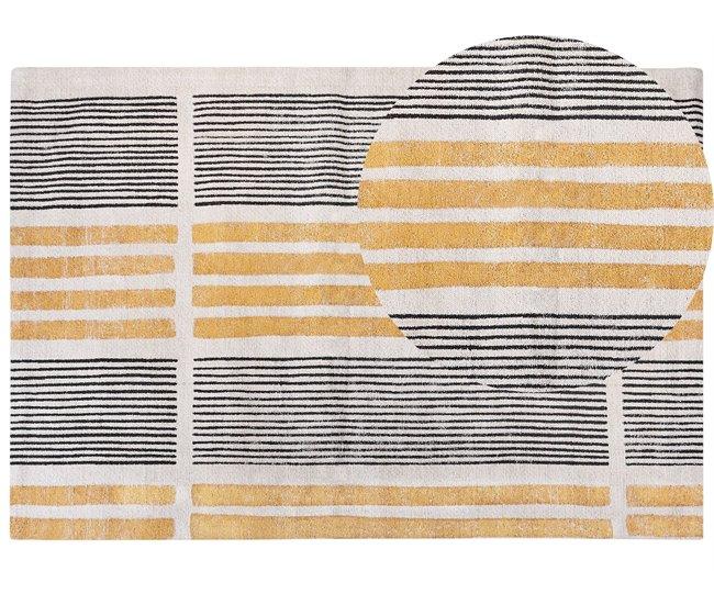 Conforama Alfombra de algodón amarillo/negro/beige 200 x 300 cm KATRA