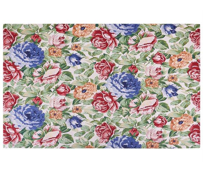 Conforama Alfombra de algodón verde/rojo/azul 140 x 200 cm FARWAN