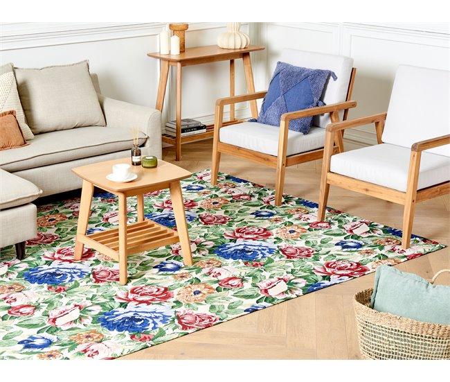 Conforama Alfombra De Algodón Verde/rojo/azul 200 X 300 Cm FARWAN