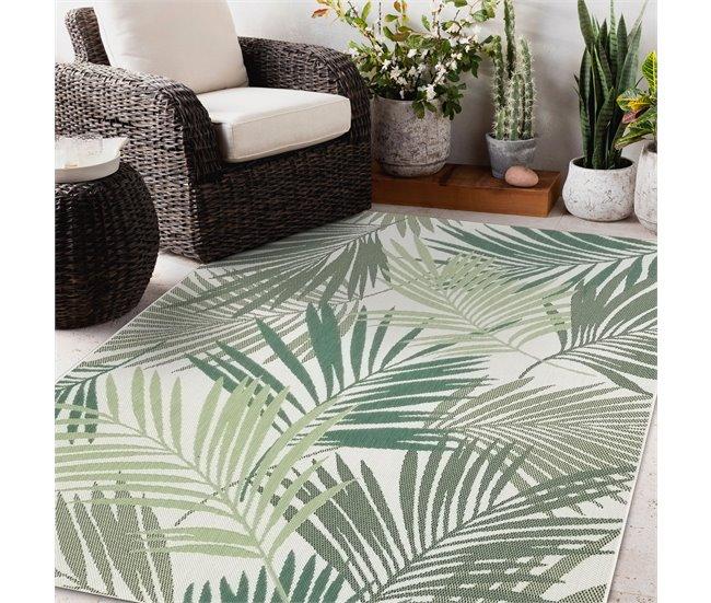 Conforama Alfombra De Cuerda Sisal COLOR 19433/062 Hojas Verdes Selva 200x290 Cm