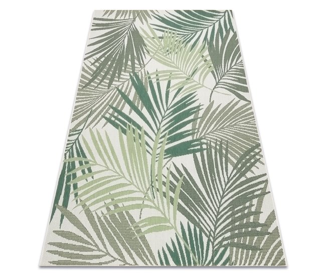 Conforama Alfombra de cuerda sisal COLOR 19433/062 Hojas verdes Selva 200x290 cm