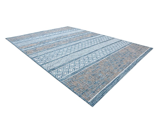 Conforama Alfombra De Cuerda Sisal LOFT 21118 Boho Marfil/plateado/azul 140x200 Cm