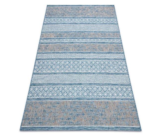 Conforama Alfombra De Cuerda Sisal LOFT 21118 Boho Marfil/plateado/azul 140x200 Cm
