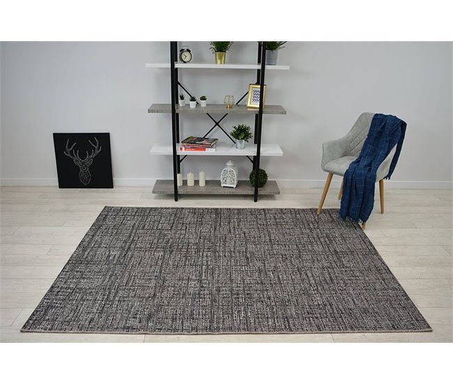 Conforama Alfombra De Cuerda Sisal LOFT 21126 Tonos De Plateado/marfil/gris 80x150 Cm