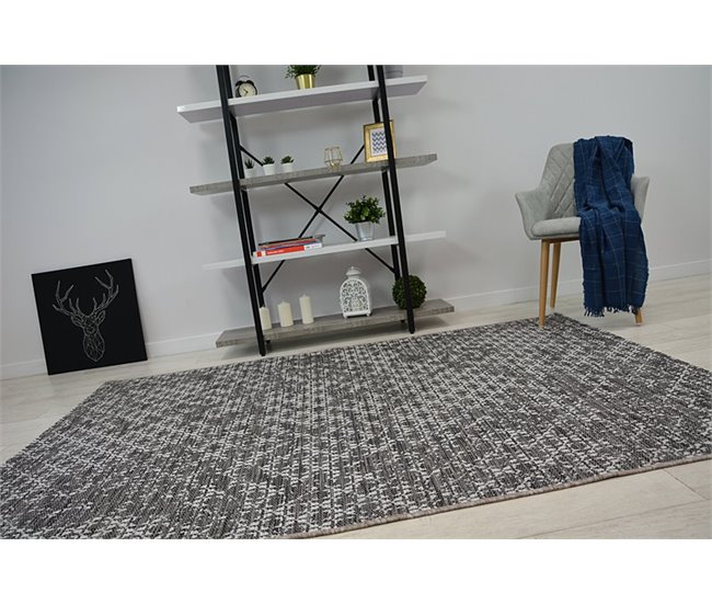 Conforama Alfombra De Cuerda Sisal LOFT 21145 Boho Marfil/plateado/gris 60x110 Cm