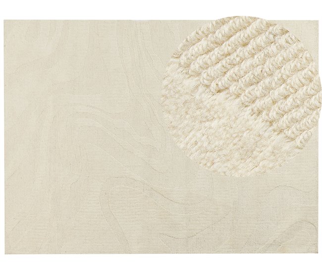 Conforama Alfombra de lana beige 300 x 400 cm SASNAK