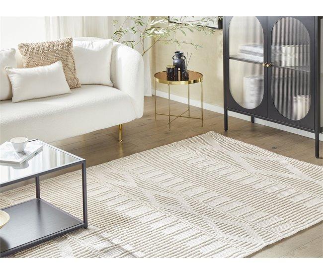 Conforama Alfombra De Lana Beige Claro 200 X 200 Cm LAPSEKI