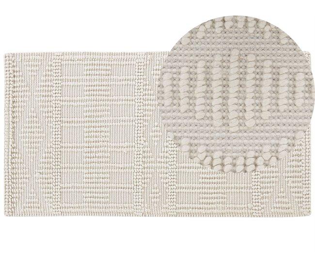 Conforama Alfombra de lana beige claro 80 x 150 cm LAPSEKI