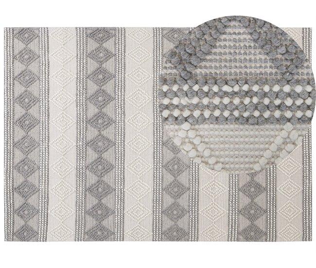 Conforama Alfombra de lana beige claro/gris 160 x 230 cm BOZOVA
