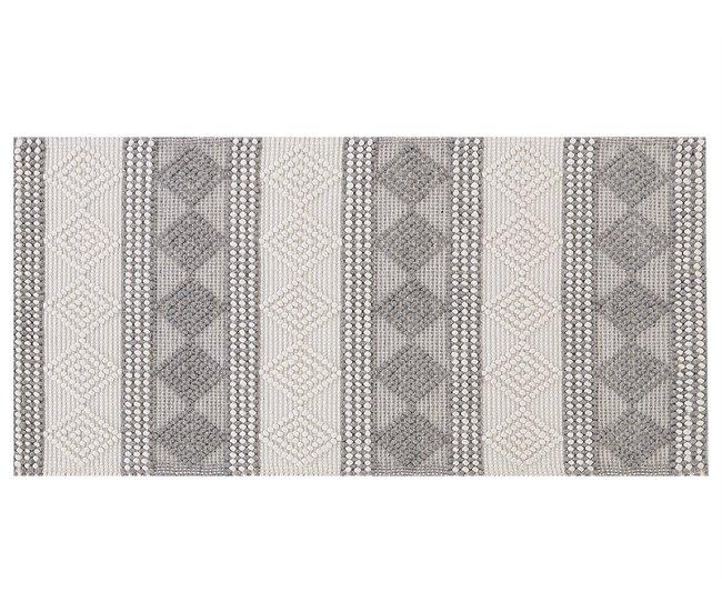 Conforama Alfombra De Lana Beige Claro/gris 80 X 150 Cm BOZOVA