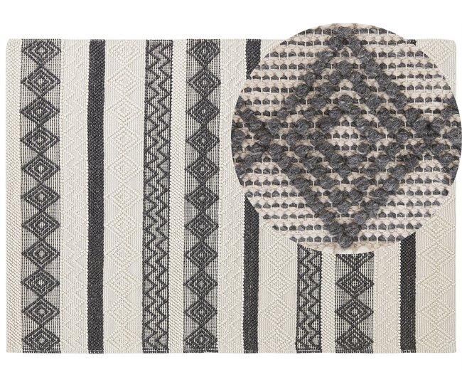 Conforama Alfombra de lana beige/gris 160 x 230 cm DAVUTLAR