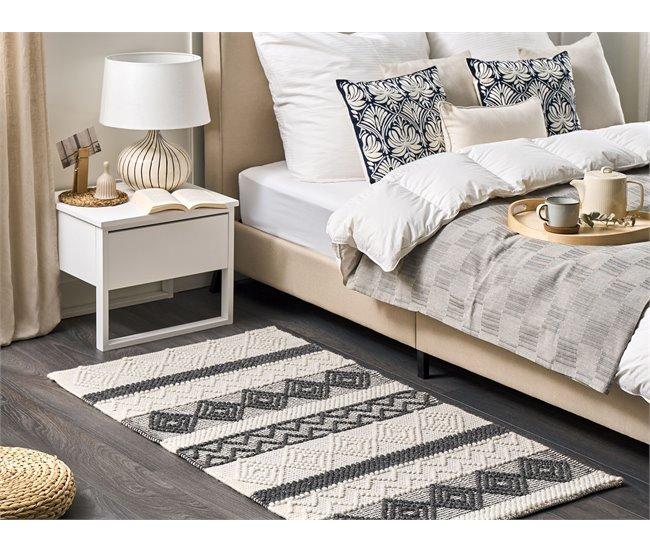 Conforama Alfombra De Lana Beige/gris 80 X 150 Cm DAVUTLAR