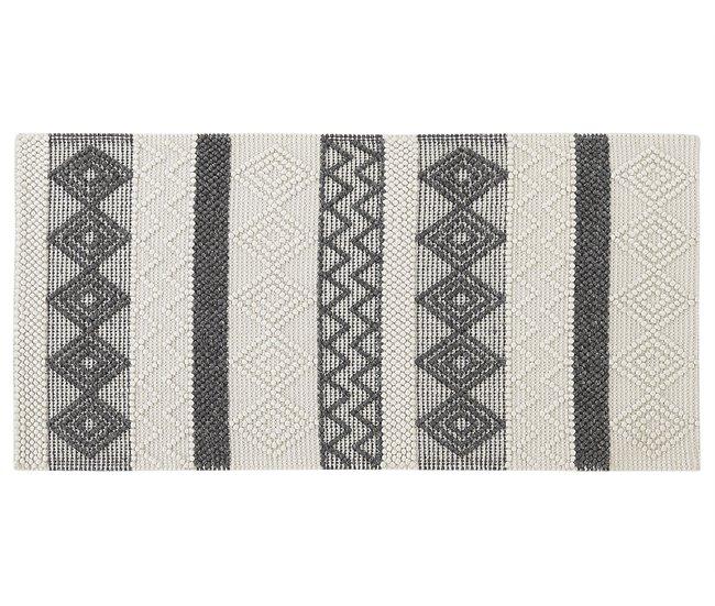 Conforama Alfombra De Lana Beige/gris 80 X 150 Cm DAVUTLAR