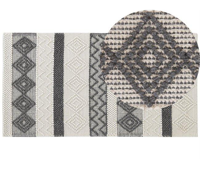 Conforama Alfombra de lana beige/gris 80 x 150 cm DAVUTLAR