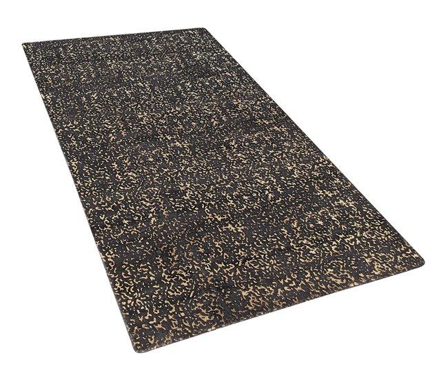 Conforama Alfombra De Viscosa Gris Oscuro/dorado 80 X 150 Cm ESEL