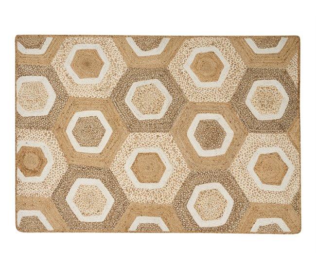 Conforama Alfombra de yute 160 x 230 cm beige BASOREN