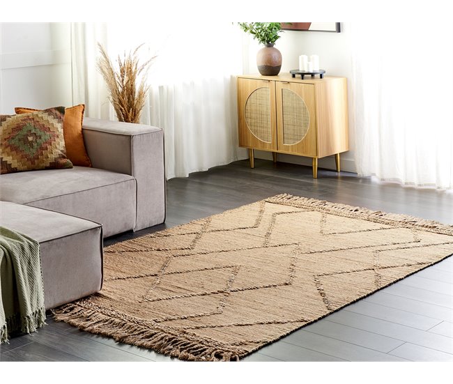 Conforama Alfombra De Yute 160 X 230 Cm Beige HANDERE