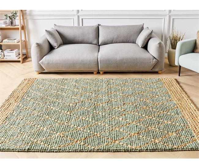 Conforama Alfombra De Yute 160 X 230 Cm Verde Y Beige TELLIKAYA
