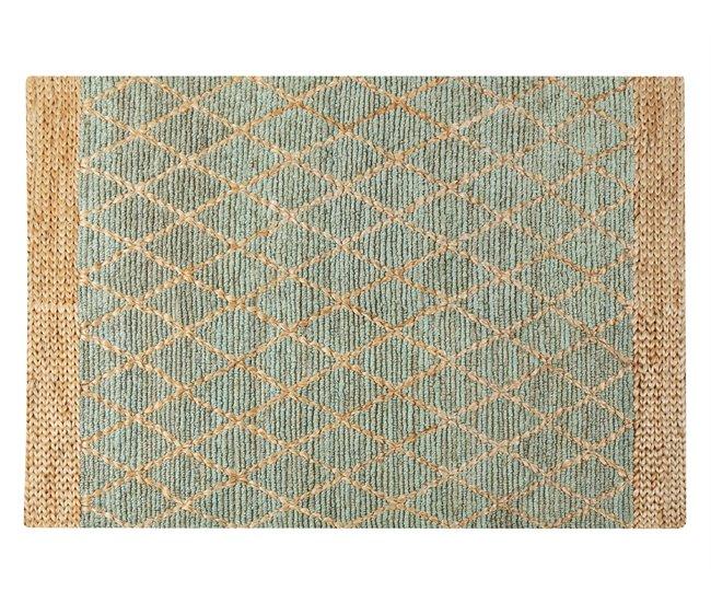 Conforama Alfombra de yute 160 x 230 cm verde y beige TELLIKAYA