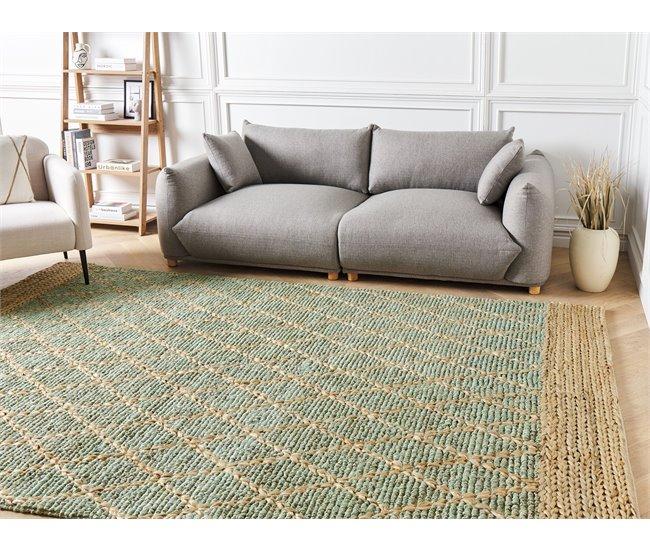 Conforama Alfombra De Yute 200 X 300 Cm Verde Y Beige TELLIKAYA
