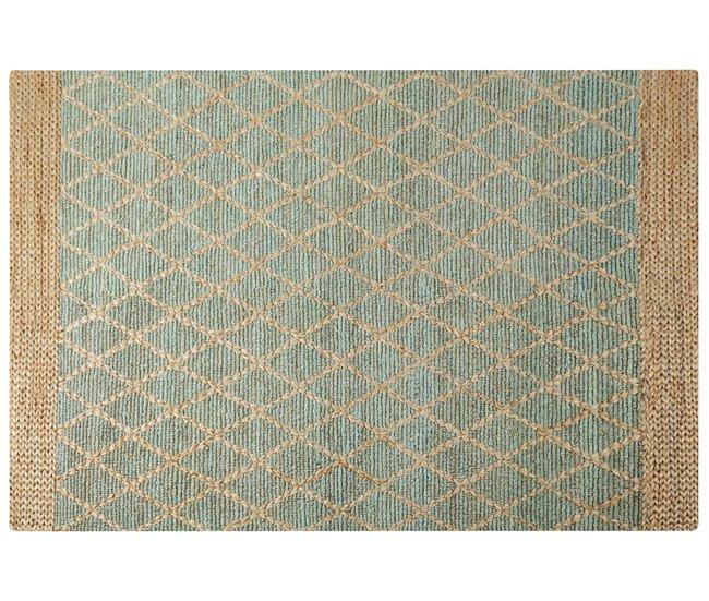Conforama Alfombra de yute 200 x 300 cm verde y beige TELLIKAYA