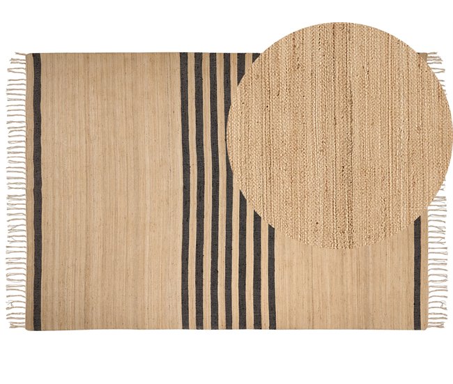 Conforama Alfombra de yute beige 160 x 230 cm ERICEK