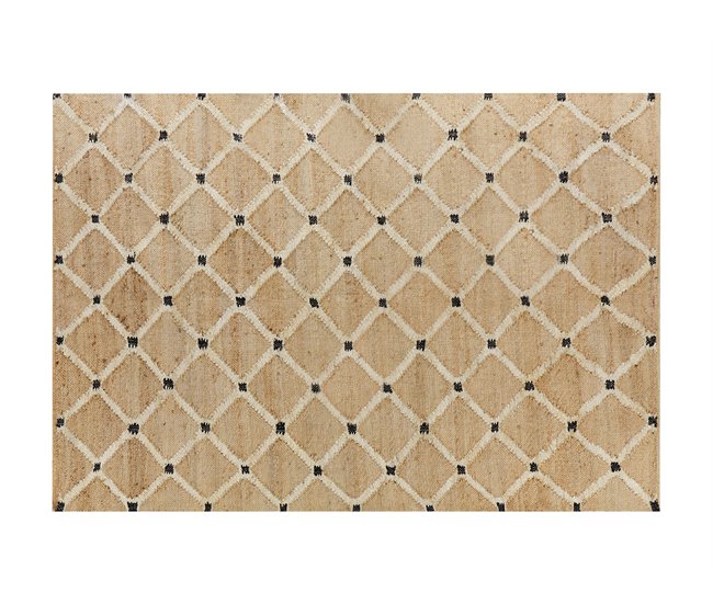 Conforama Alfombra de yute beige 160 x 230 cm KALEKOY
