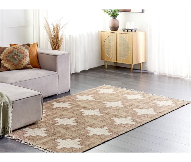 Conforama Alfombra De Yute Beige 160 X 230 Cm KONURTAY