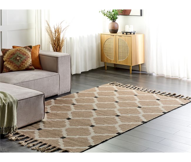 Conforama Alfombra De Yute Beige 160 X 230 Cm ORENCIK
